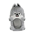 thumbnail image 4 of Portatarjetas de peluche con forma de animal, portátil, multifuncional, pequeño Lobo gris, 4 of 8