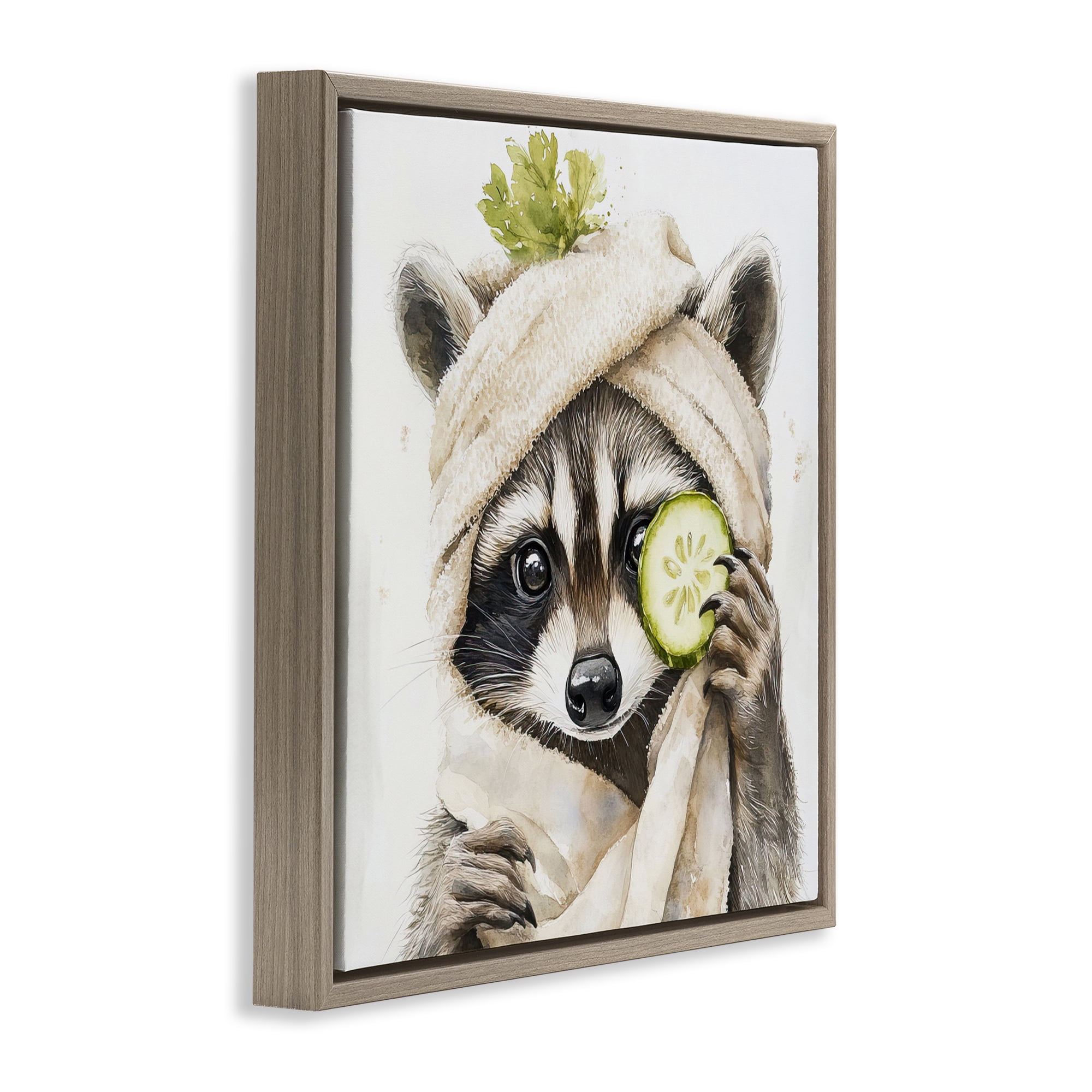 Stupell Industries Time To Depuff Self Care Brown Framed Floater Canvas Wall Art, design by Tina LeCour