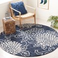 thumbnail image 2 of SAFAVIEH Jardin Clara Floral Wool Area Rug, Navy/Ivory, 6' x 6' Round, 2 of 8