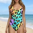 thumbnail image 4 of Staron Women's Summer Floral Print Backless One Piece Swimsuit with Removable Padded Bra Slimming High Cut Bathing Suit for Beach Vacation Pool, M, 4 of 6