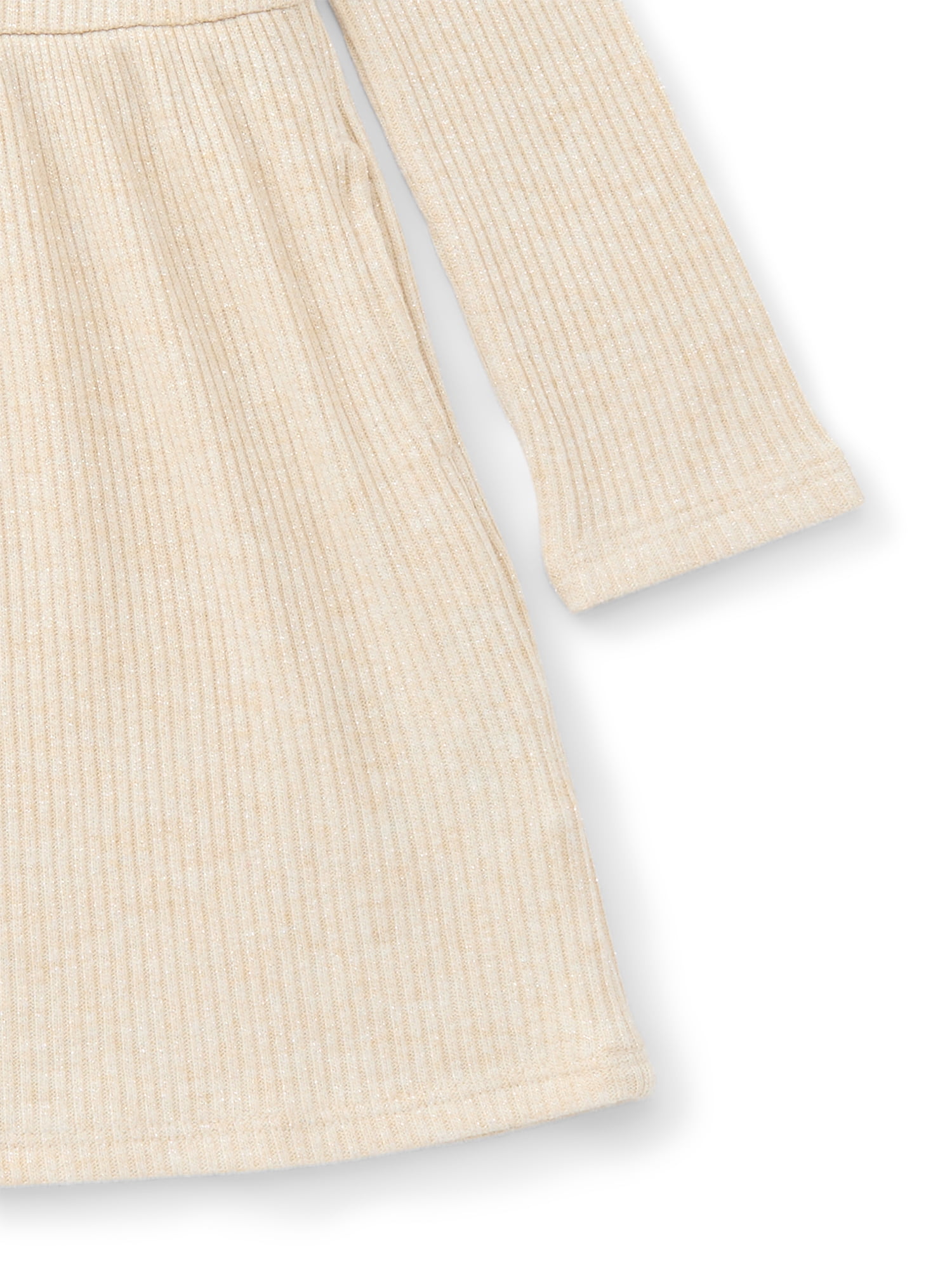 Wonder Nation Toddler Girls Square Neck Cozy Knit Dress, Sizes 12M-5T