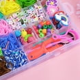 thumbnail image 2 of Rainbow Rubber Band Set Funny DIY Loom Rubber Band Bracelet Making Kit for Kids, 2 of 7