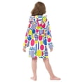 thumbnail image 7 of FORMRS Niños Bathrobe Unisex Hooded Robe Soft Plush Pajamas Sleepwear, Size 7-9T, Red Retro Shapes, 7 of 7
