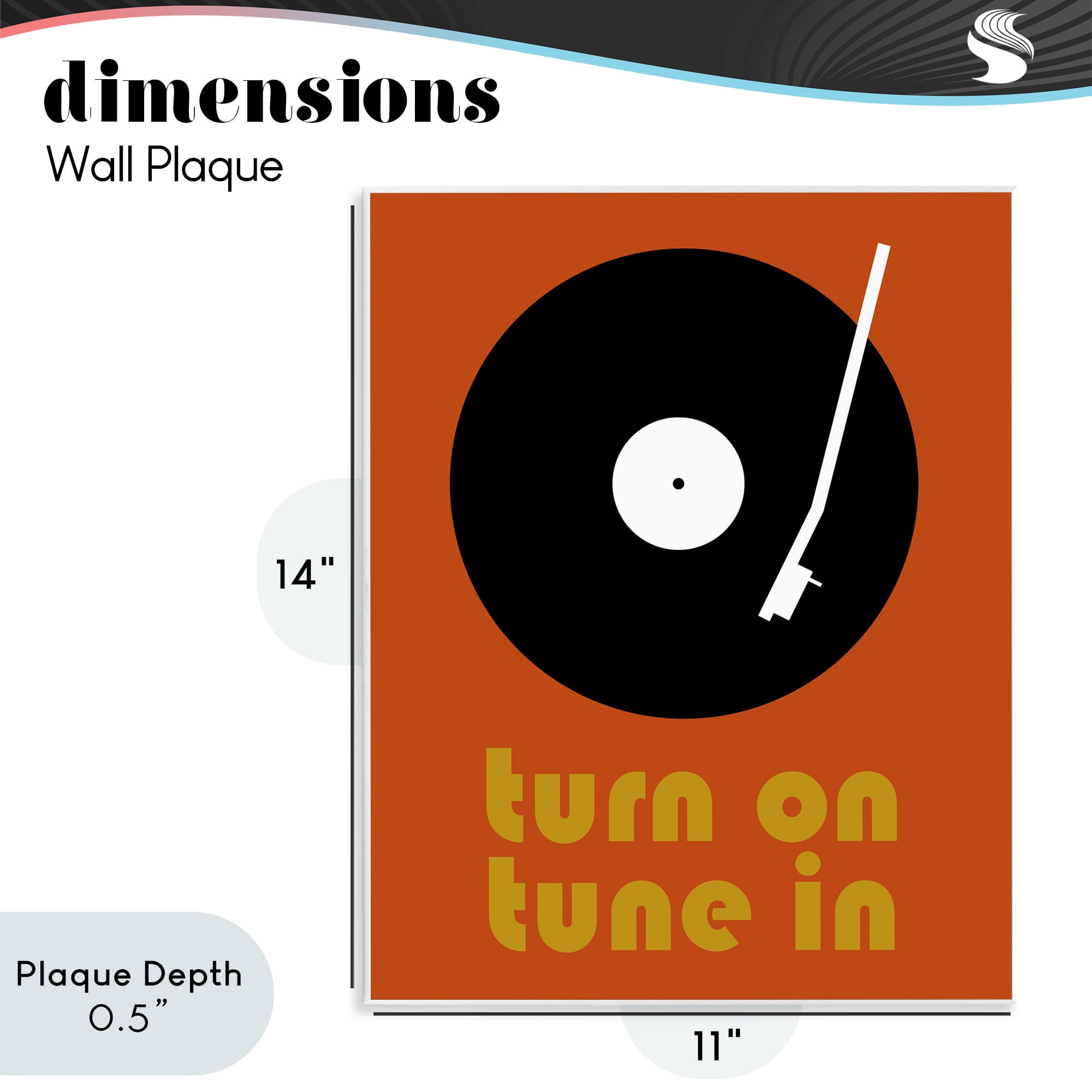 Stupell Industries Turn On Tune In Wall Plaque Art, design by Tom Quartermaine
