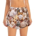 thumbnail image 2 of Picia Colorful Seashells Pattern Women's 2 in 1 Athletic Running Shorts High Waisted Workout Casual Gym Sweat Shorts with Comfy Liner Zipper Pockets-X-Large, 2 of 9