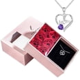 thumbnail image 1 of Collar con colgante de corazón de cristal para mamá, caja de regalo con seis rosas, te quiero, regalo de aniversario para el día de las madres, 1 of 4