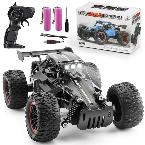 Jiakora Remote Control Car with LED Lights, 1:16 RC Car, 20  Km/h, 40  mins, 2 Batteries, 2WD 2.4GHz Off-Road Toy for Kids 3-8 Years Old