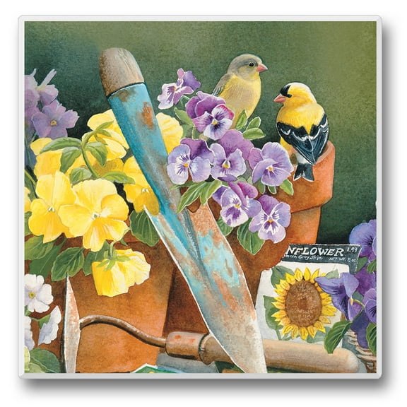 Absorbent Stone Tumbled Tile Coasters, Take Flight 2, Set of 4