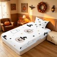 thumbnail image 5 of Homewish Halloween Pastel Striped Pumpkin Twin Sheets for Girls, Bow Ghost Witch Hat Bedding, Pink White Gold, 3-Piece (1 Flat Sheet, 1 Fitted Sheet and 1 Pillowcase), 5 of 6