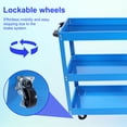 thumbnail image 5 of Tool Cart, 3-Tier Rolling Mechanic Tool Cart, Heavy Duty Steel Utility Cart with Lockable Wheels for Garage, Warehouse, Workshop, 5 of 6
