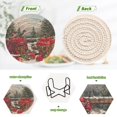 thumbnail image 4 of 6 Pcs Drink Coasters with Holder 3.94in Woven Coasters for Drinks Apples and Baskets Coaster Set for Protection Table, 4 of 7