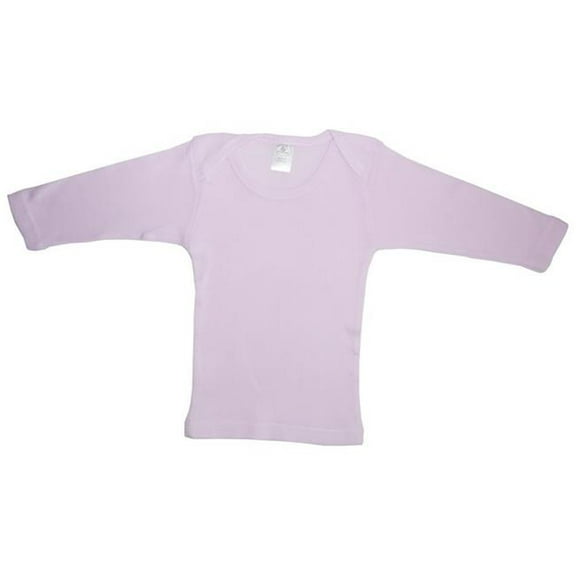 Bambini 052B 12-18 Pastel Pink Long Sleeve Lap Shirt, Size 12-18 Months