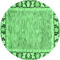 thumbnail image 1 of Ahgly Company Indoor Round Abstract Emerald Green Modern Area Rugs, 5' Round, 1 of 4
