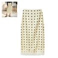 thumbnail image 5 of Caixia Women's Maxi Skirt Lace hem Polka Dot Long Skirt High Elastic Waist A-Line Flowy Midi Skirt with Business Casual Floral Long Skirts, 5 of 9
