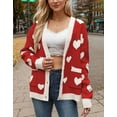 thumbnail image 3 of Valentine's Day Cardigans for Women Cute Heart Printed V-Neck Button Down Cardigan Sweaters with Pockets Shermie, 3 of 5