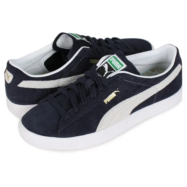 PU & MA Suede Vintage Sneakers Unisex 374921 07 PEACOAT-PU & MA WHITE oki③