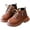Brown, variant on Girls Ankle Boots Fashion Dress Booties Lace up Toddler Boots Waterproof Short Combat Boots