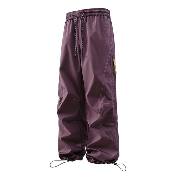 Ceisia Men's Windproof Wide-Leg Casual Pants Elastic Waist Drawstring Tapered Trousers Gifts