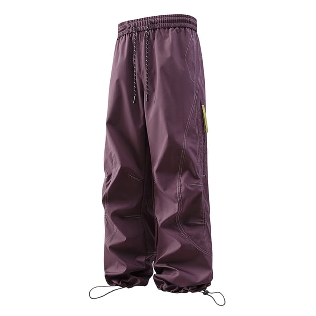 Ceisia Men's Windproof Wide-Leg Casual Pants Elastic Waist Drawstring Tapered Trousers Gifts