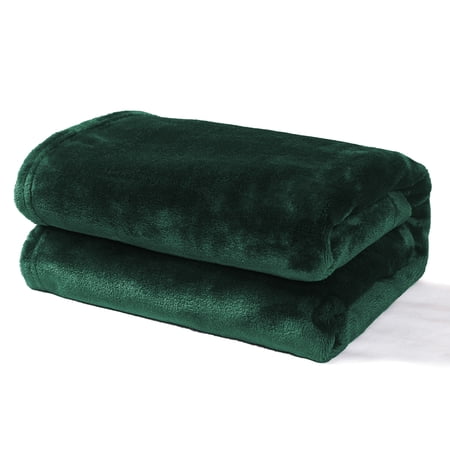Exclusivo Mezcla Fleece Throw Blanket for Couch Sofa 300GSM Super Soft and Warm Blankets Forest Green Throw All Season Use Cozy Plush Lightweight 50x60 Inches