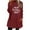 Claret, variant on Lovskoo Women's Fuzzy Fleece Sweatshirt Pullover Tops Crewneck Long Sleeve Pocket Printed Winter Thick Warm Plush Top Claret