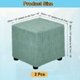 thumbnail image 2 of 2Pack Jacquard Square Ottoman Cover Fit Length 13"-18", S-Large, Pine Green, 2 of 6