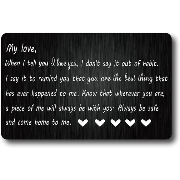 My Love Wallet Card Engraved Wallet Insert Metal Wallet Card Insert Anniversary Romantic Mini Love Notes Gift For Men Husband Boyfriend Fiance Valentine Day Wedding Birthday Christmas 1pc