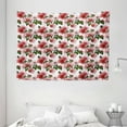 thumbnail image 1 of Ladybugs Tapestry, Exotic Flowers Hibiscus Hawaiian Foliage Illustration Botany Spring Blossom, Wall Hanging for Bedroom Living Room Dorm Decor, 80W X 60L Inches, Red Coral Green, by Ambesonne, 1 of 2