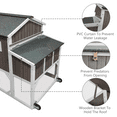 thumbnail image 4 of PETSCOSSET Chicken Coop with Run - 2-Story Wooden Chicken Tractor with Nesting Box - Gray, 4 of 9