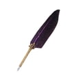 thumbnail image 4 of Quill Pen Set, Glossy Writing Feather Pen Set With Pen Holder For Birthday For Student For Business Dark Purple, 4 of 8