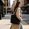 thumbnail image 6 of Canvas Nylon Tote Bag for Women, Large Capacity Waterproof Casual Shoulder Purse, Lightweight Everyday Handbag for Commute College Work - Fits 14" Laptop, 6 of 6