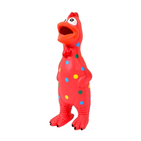 Chicken Dog Toys, Interactive Dog Toys, Latex Rubber, Dot Pattern, Red, Stress Toys, Dog Enrichment, Puppy Chew, Pet Play, Outdoor Fun, 1 Pc
