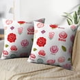 thumbnail image 4 of LALILO Throw Pillow Covers Rose Flower Rose Flower Symbol Floral Natural Cushion Cover 18" x 18", 2 Pack, 4 of 6