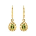 thumbnail image 2 of Boucles d'Oreilles Pendantes pour Femmes en Argent Sterling 925 avec Péridot Poire 7x5 mm et Vermeil Doré Filigrane, 2 of 4
