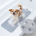 thumbnail image 7 of Bath Tub Shower Mat Machine Washable Bathtub Floor Liner Mats Suction Cups Drain Holes Keep Tubs Clean Soft on Feet Elderly children pets Bathroom Essentials,Opaque Black,40"×16", 7 of 7