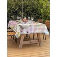 thumbnail image 2 of Happy Easter Outdoor Tablecloth - 60x84 Inch Rectangle Dining Table Cover, Spring Easter Bunny Eggs Floral Colorful Plaid Waterproof Outdoor Table Cloth with Umbrella Hole & Zipper for Picnic/Patio, 2 of 7