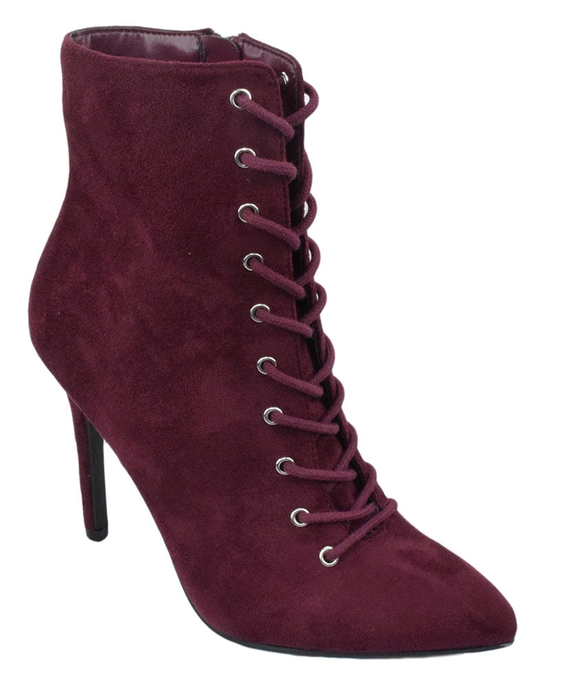 maroon lace heels