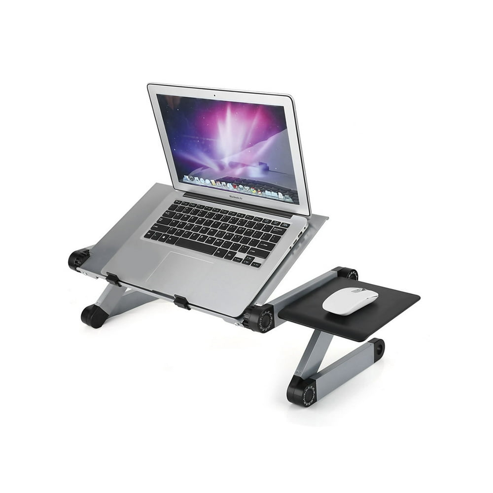 Adjustable Aluminium Alloy Laptop Stand Desk with Mouse Pad,360