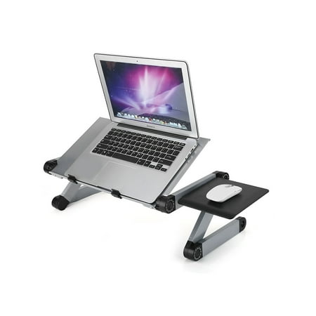 Adjustable Aluminium Alloy Laptop Stand Desk With Mouse Pad 360