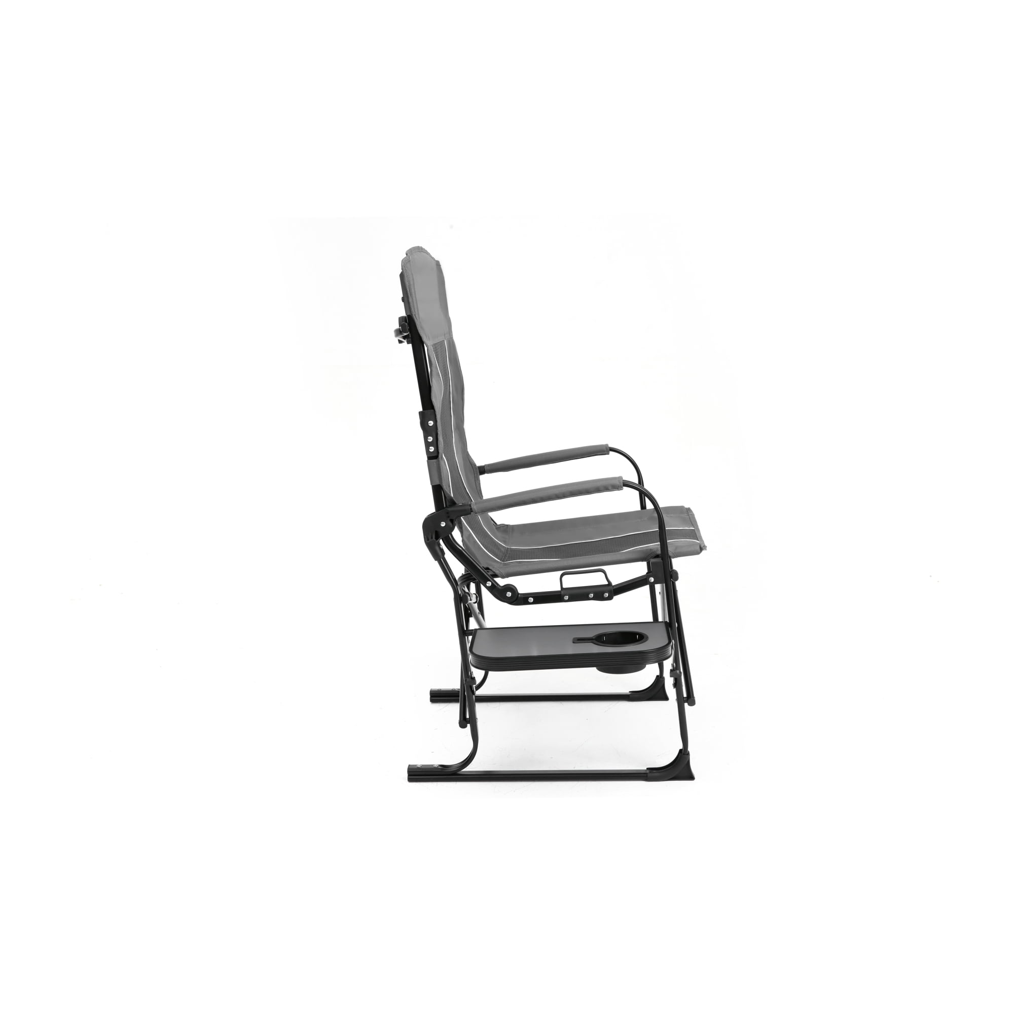 Leumius Camping Directors Chair,Oversized Heavy Duty Portable Folding Camping Chair with Side Table, Pocket for Beach,Fishing,Trip,Picnic,Lawn,Gray