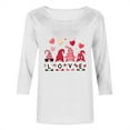 thumbnail image 6 of BEFOKA Oversized Tshirts For Women 3/4 Long Sleeve Valentine'S Day Crew Neck Sweatshirts Love Heart Printed Blouses Womens Going Out Tops Pullover Sweatshirt Graphic Plus Size Shirt Vacation T, 6 of 6