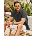thumbnail image 5 of COOFANDY Mens Short Sleeve Shirts Button Down Tops Beach Spread Collar Summer Blouses, 5 of 6