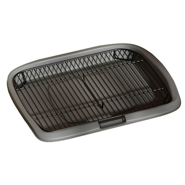 crativent Dog Toilet Keep Paws Floors Clean L Gray Training Tray Pad Holder Portable Training Gray XL