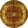 thumbnail image 1 of Ahgly Company Indoor Round Persian Yellow Traditional Area Rugs, 3' Round, 1 of 4
