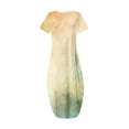 thumbnail image 4 of Staron Robe Femme Ample Fendue Sans Manches Printemps Décontractée Robes avec Poches Fête Plage Hawaïenne Maxi Longue Robe d'Été Jaune TG, 4 of 5