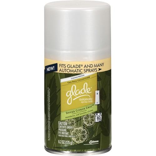 Glade Spiced Citrus Chic Spray Automatic Freshener Refill, 6.2 oz