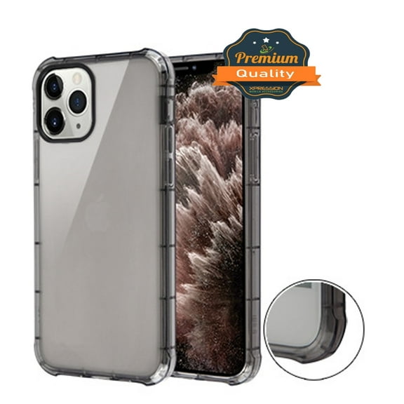 Apple iPhone 11 PRO MAX Phone Case Transparent Protective Hybrid Heavy Duty Case with Soft TPU Bumper Reinforced 4 Corners Shock Absorption Slim Thin Cover [Smoke Gray ]for Apple iPhone 11 Pro Max