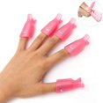 thumbnail image 1 of 10 piezas de plástico acrílico Nail Art Soak Off Cap Clip UV Gel removedor de esmalte herramienta de envoltura rosa Jormftte HMHZ106-1, 1 of 5