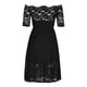 thumbnail image 3 of Moda mujer verano encaje Casual pulóver sólido Sexy manga corta Mini vestido Fridja bnh6747, 3 of 7