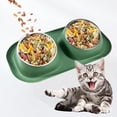 thumbnail image 3 of Slow Feeder Bowls Stainless Steel 15Â° Slanted Double Bowls Non Stand Easy to Wash for Cat Small Dogs Food Water, 3 of 4